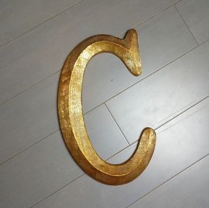 Gold Wooden 'C' Wall Decor